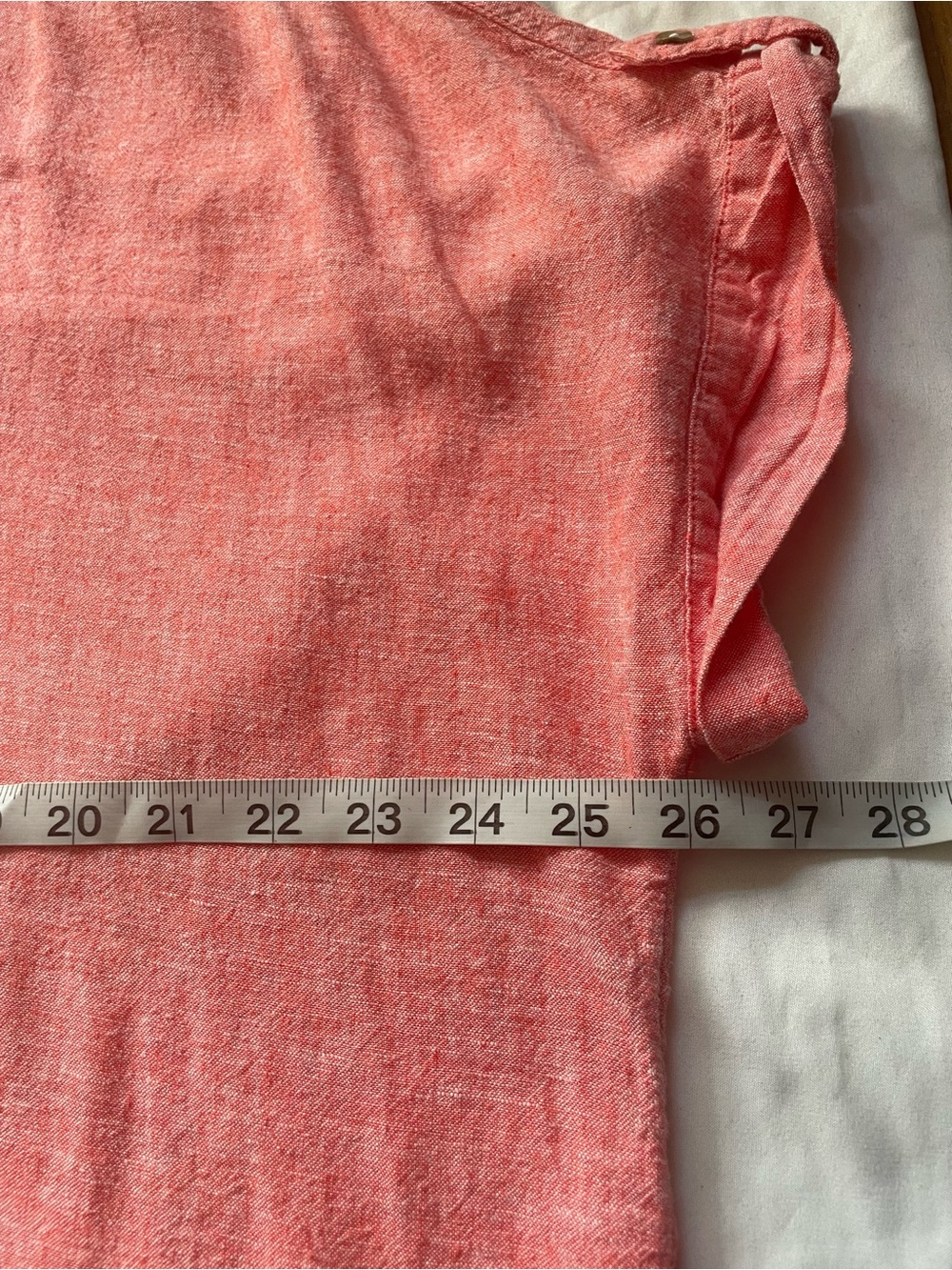 Tahari Pink Coral Linen Blend Popover Tunic Top 1X Coastal Boho Minimalist - Picture 9 of 10